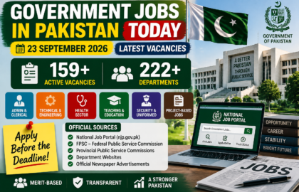 Government Jobs in Pakistan Today – 23 September 2026